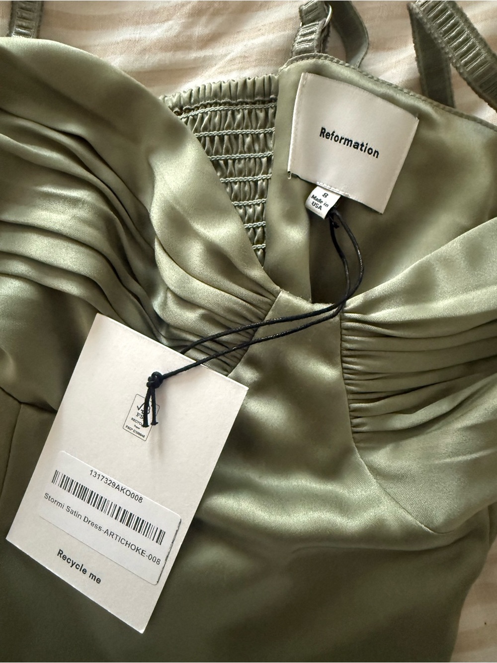 Reformation Olive Stormi Satin Dress - Picture 4 of 6
